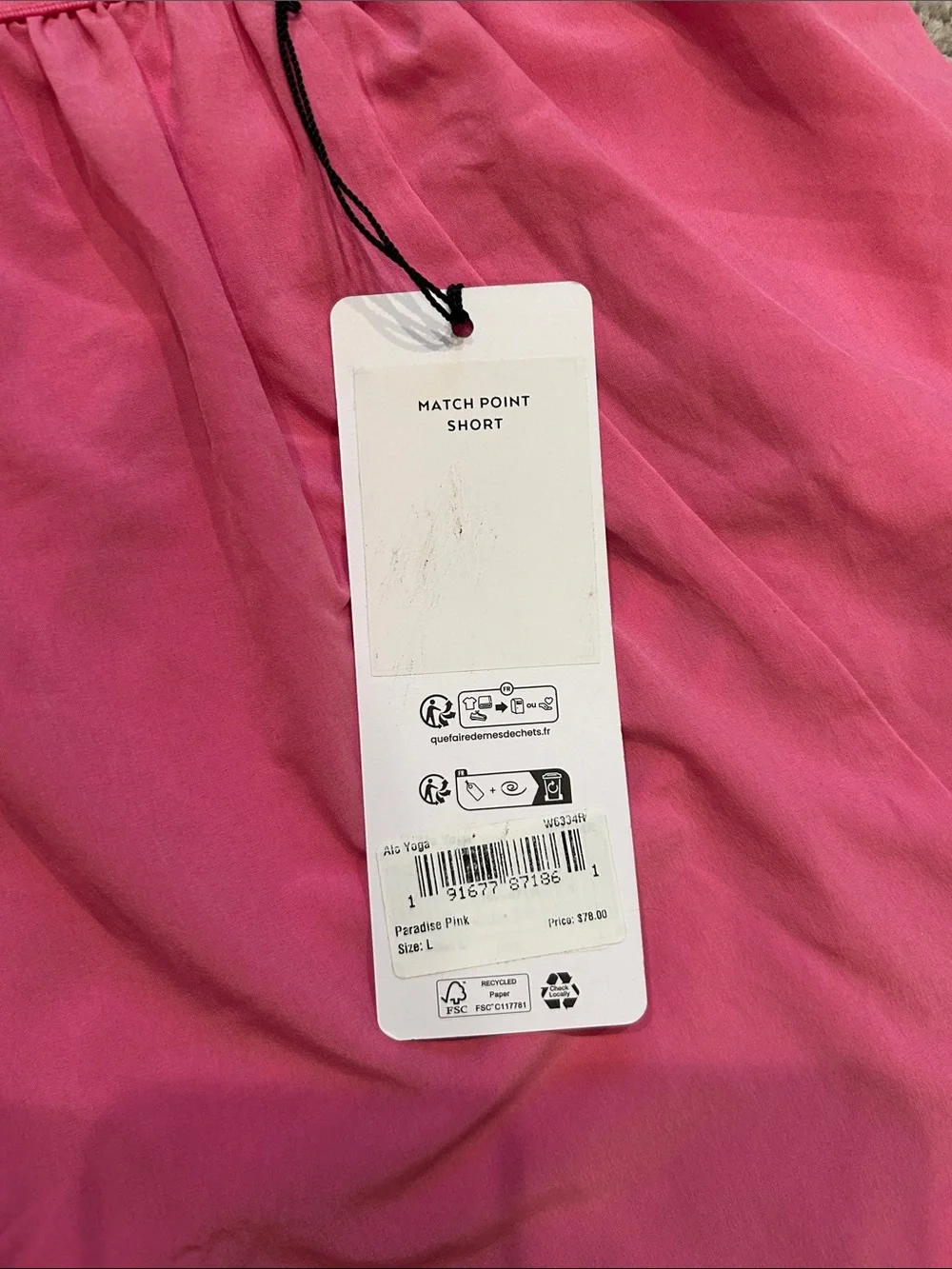 ALO Yoga Match Point Short Paradise Pink L